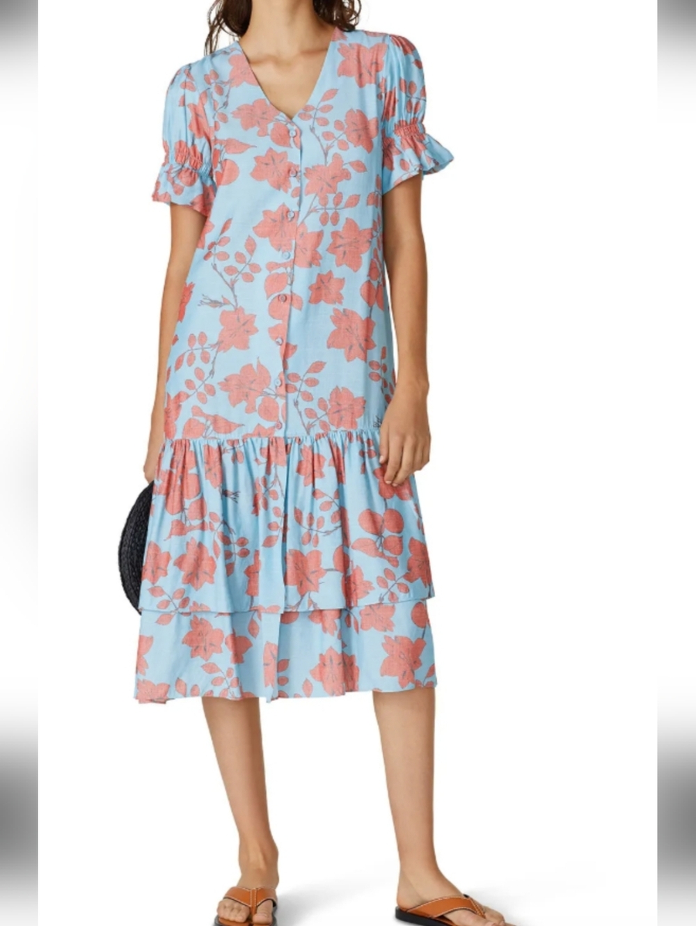 Lobo Rosa Botones Floral Dress Size Large